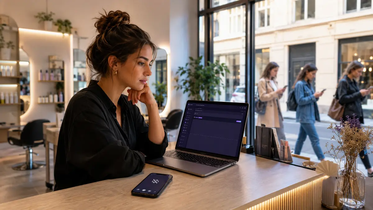 Professionnelle constatant l’absence de demandes en ligne