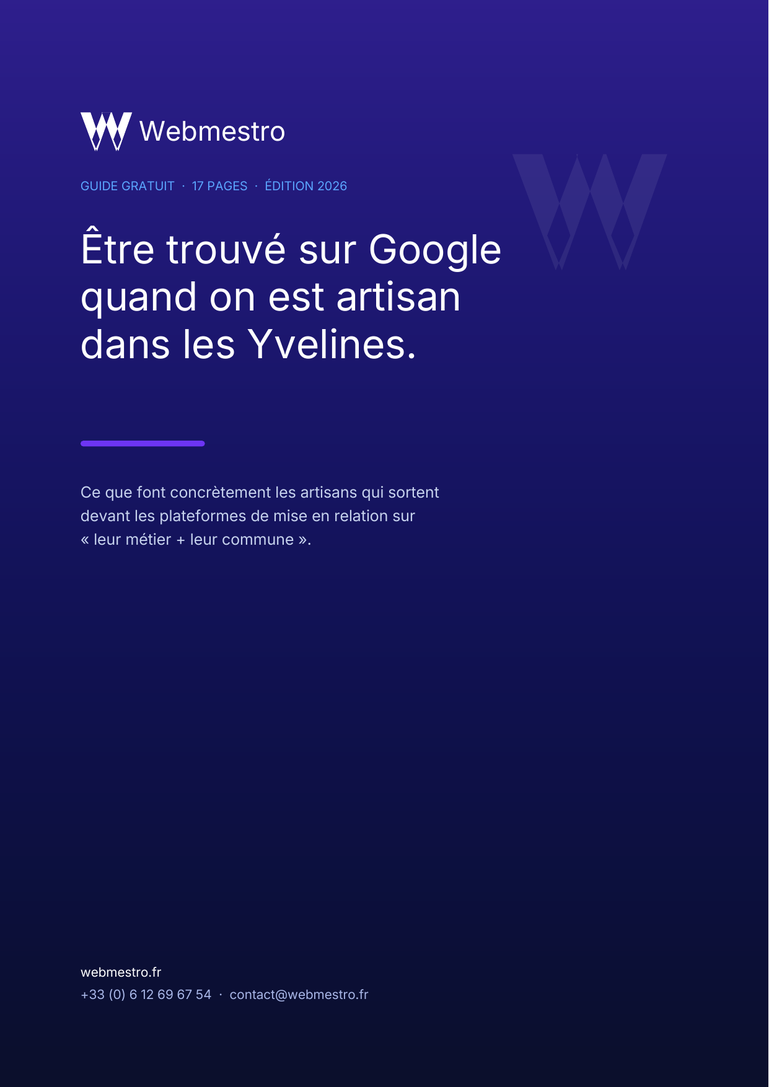 Couverture du guide Être trouvé sur Google quand on est artisan dans les Yvelines