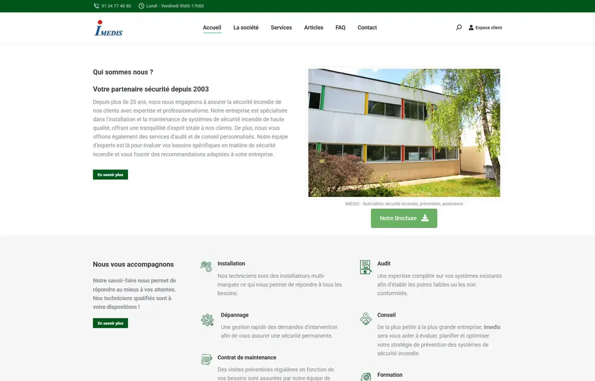 Aperçu du site Imedis